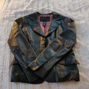 Black Guess Leather Blazer Jacket
